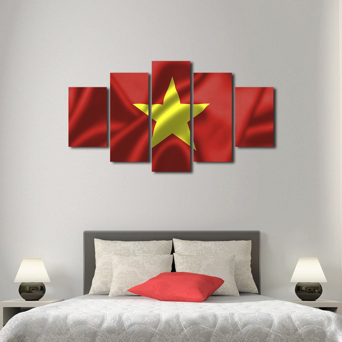 Vietnam Flag Multi Panel Canvas Wall Art