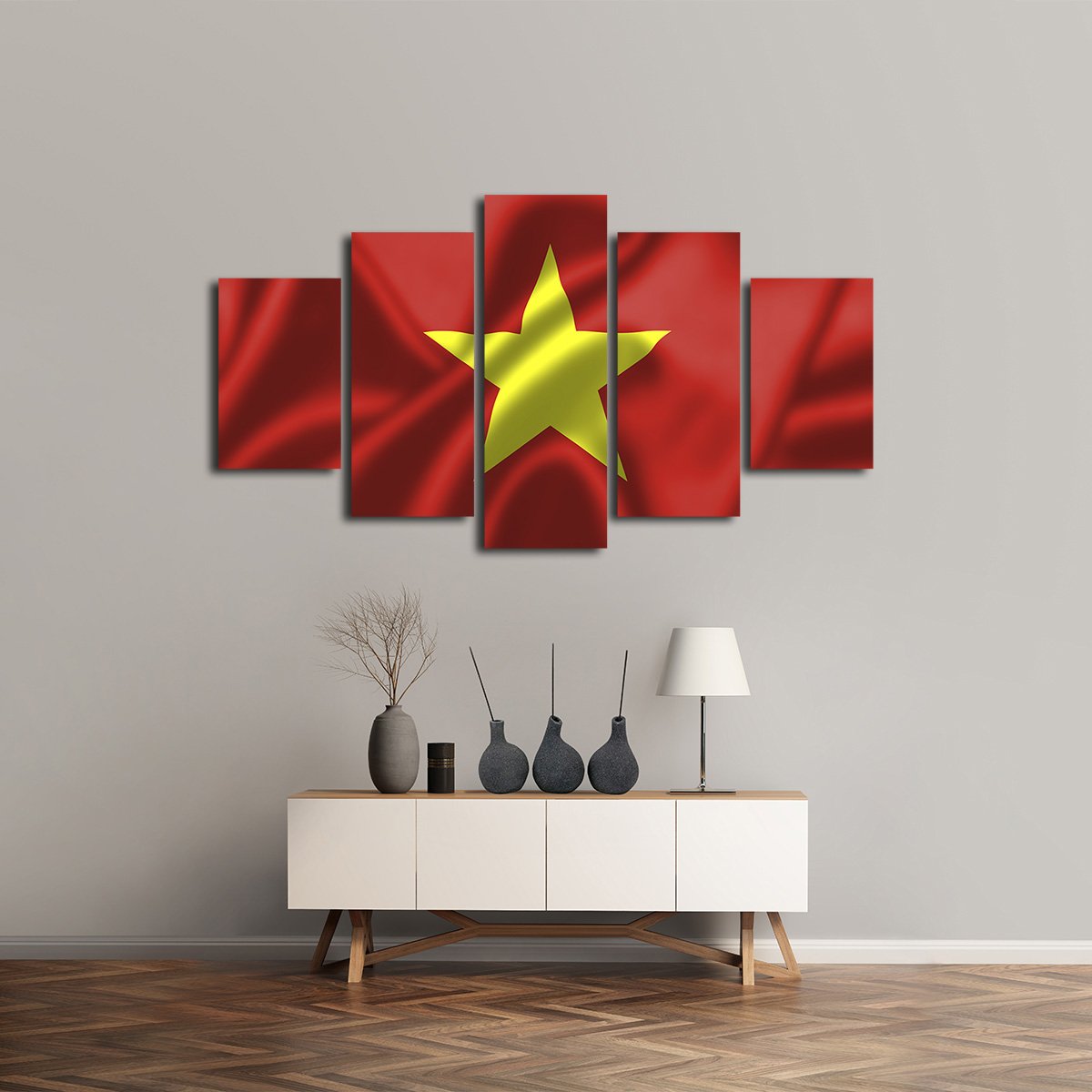 Vietnam Flag Multi Panel Canvas Wall Art