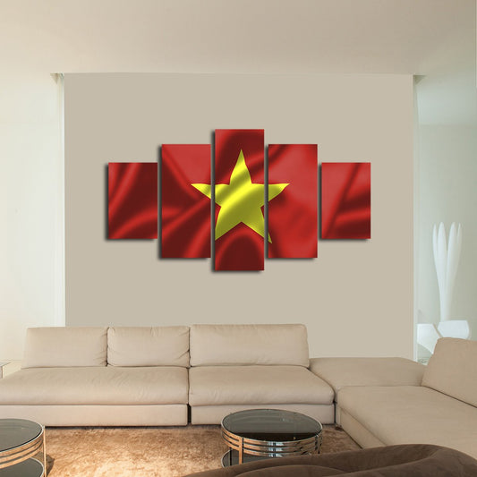 Vietnam Flag Multi Panel Canvas Wall Art