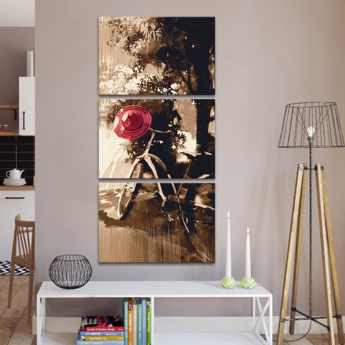 Vintage Bicycle Multi Panel Canvas Wall Art