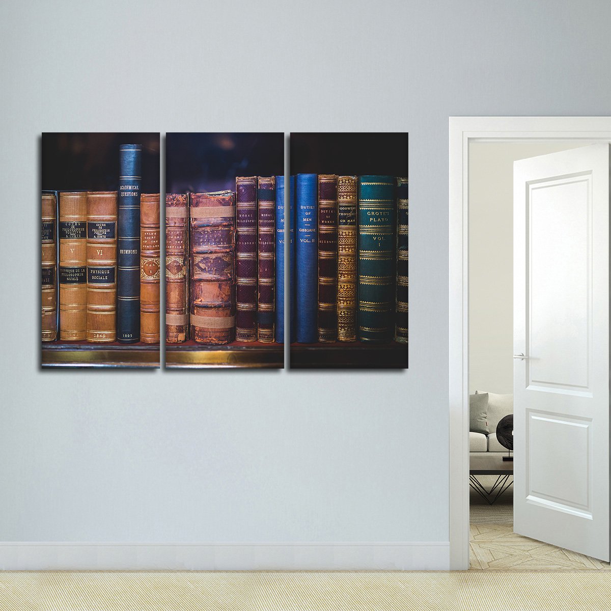 Vintage Books Multi Panel Canvas Wall Art