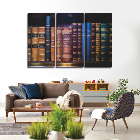 Vintage Books Multi Panel Canvas Wall Art