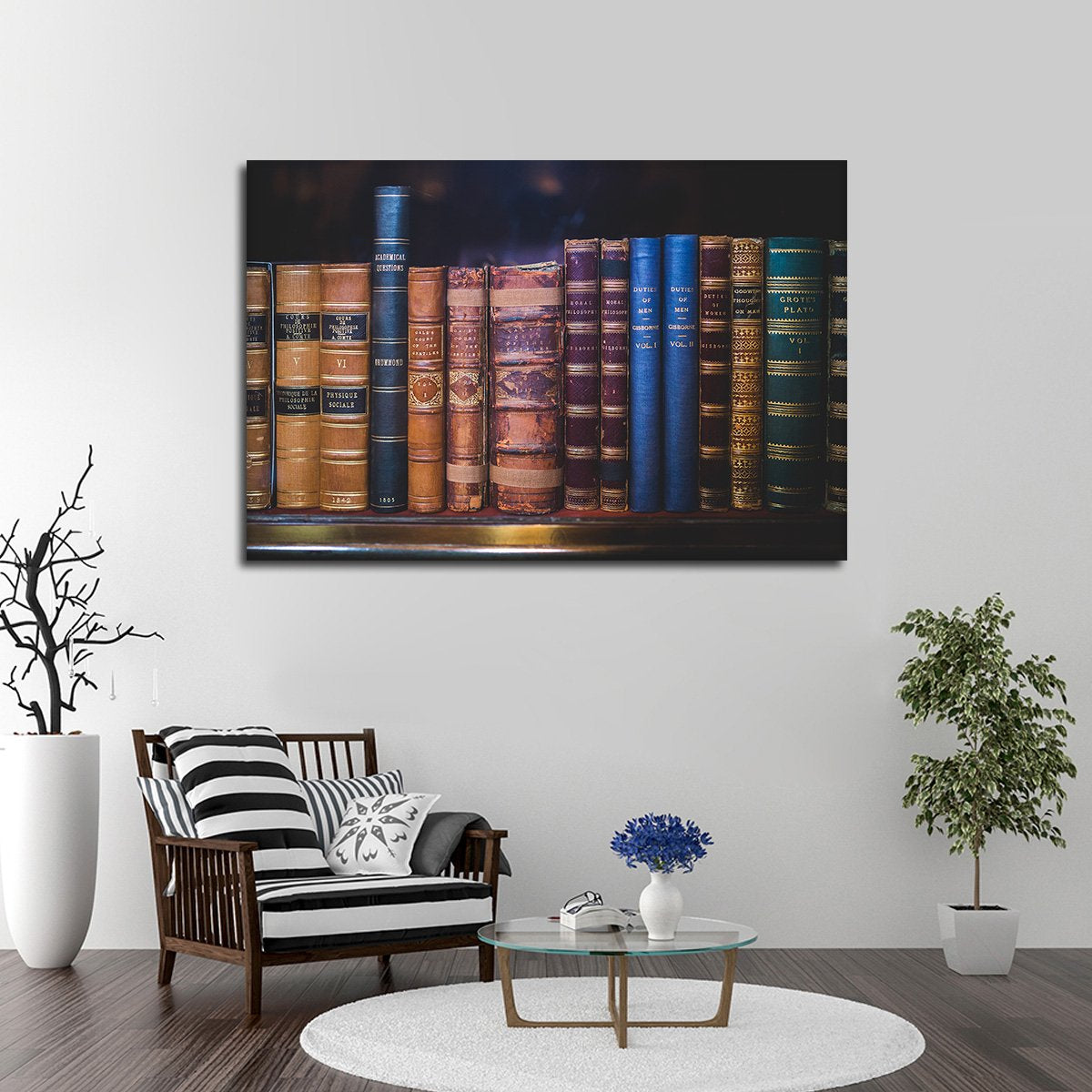 Vintage Books Multi Panel Canvas Wall Art