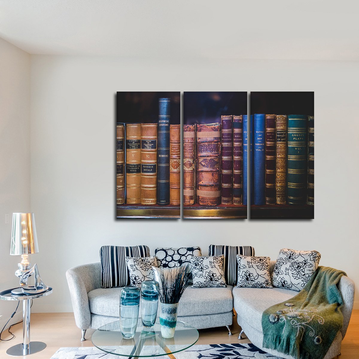 Vintage Books Multi Panel Canvas Wall Art