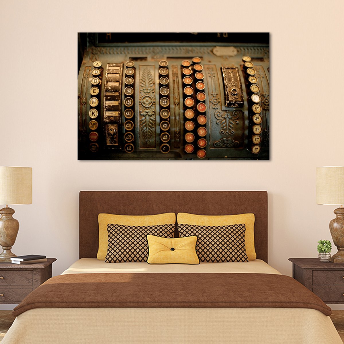 Vintage Cash Register Multi Panel Canvas Wall Art