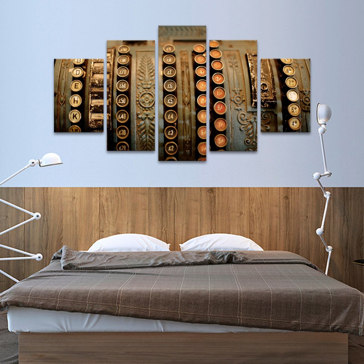 Vintage Cash Register Multi Panel Canvas Wall Art