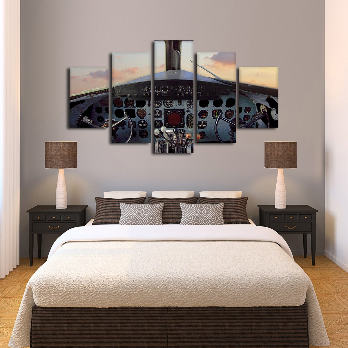 Vintage Cockpit Multi Panel Canvas Wall Art