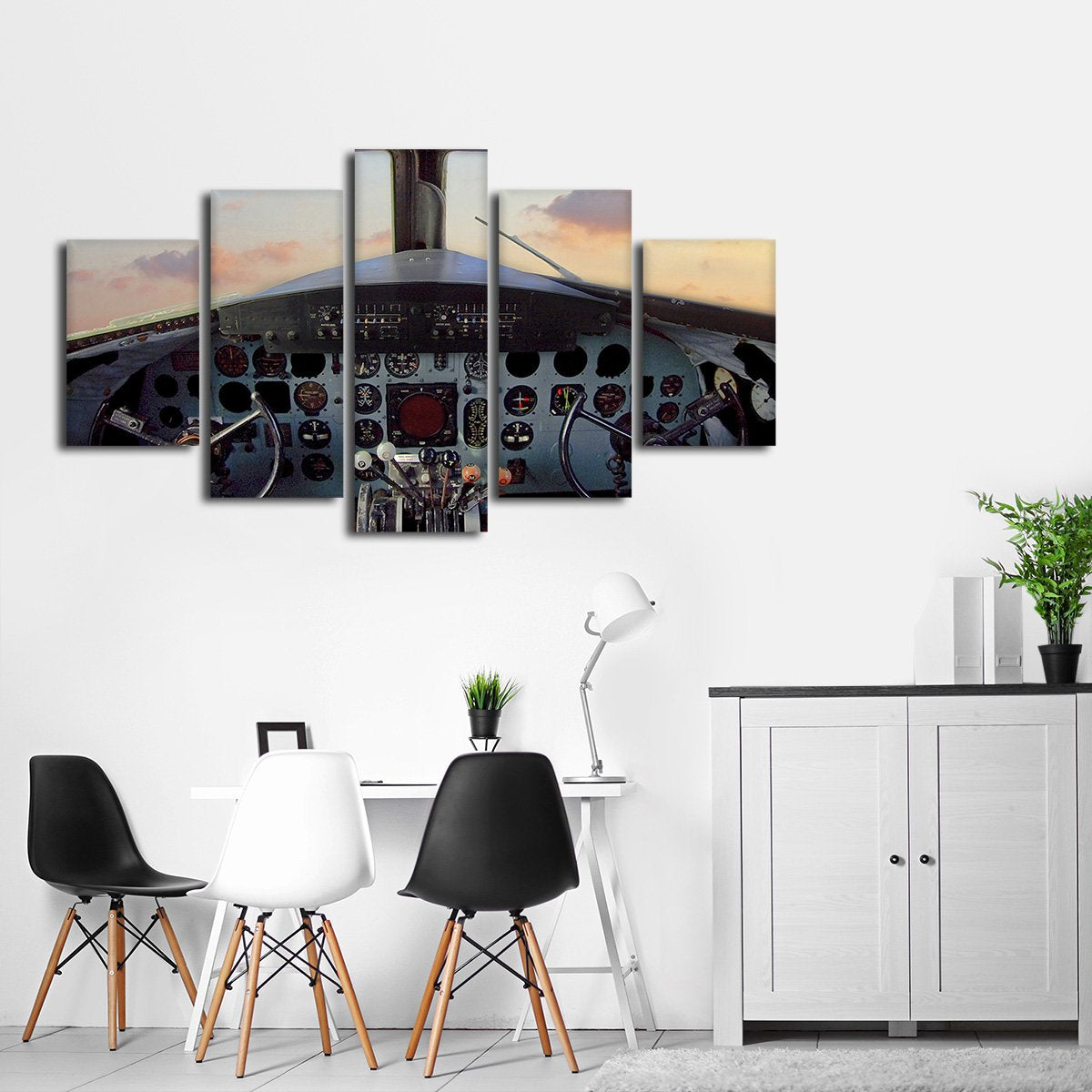 Vintage Cockpit Multi Panel Canvas Wall Art
