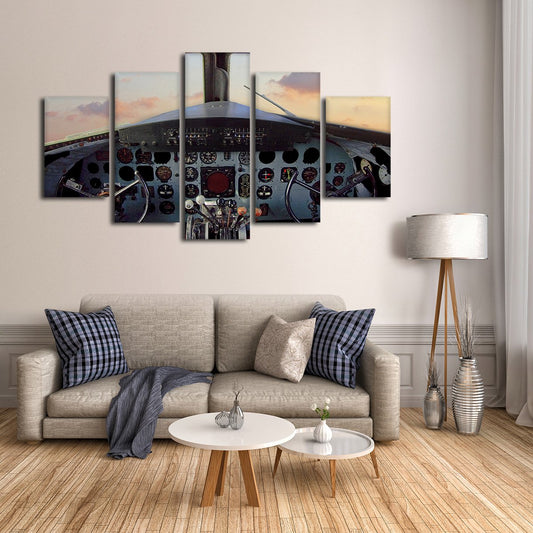 Vintage Cockpit Multi Panel Canvas Wall Art