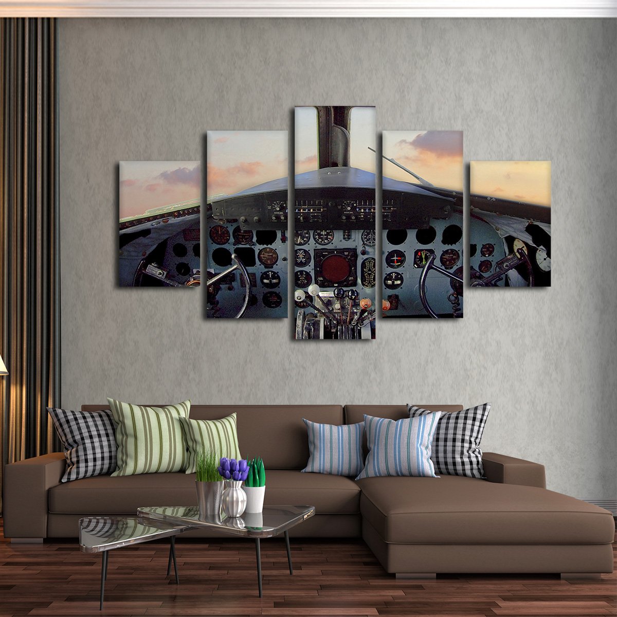 Vintage Cockpit Multi Panel Canvas Wall Art