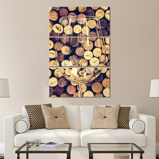 Vintage Corks Multi Panel Canvas Wall Art