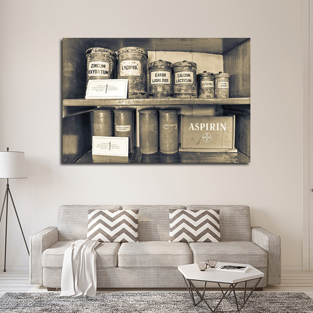 Vintage Medicine Cabinet Multi Panel Canvas Wall Art