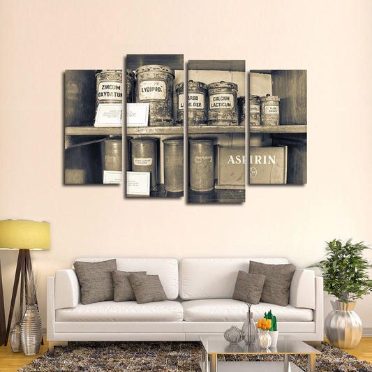 Vintage Medicine Cabinet Multi Panel Canvas Wall Art