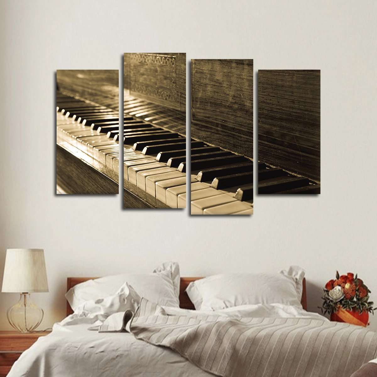 Vintage Piano Multi Panel Canvas Wall Art