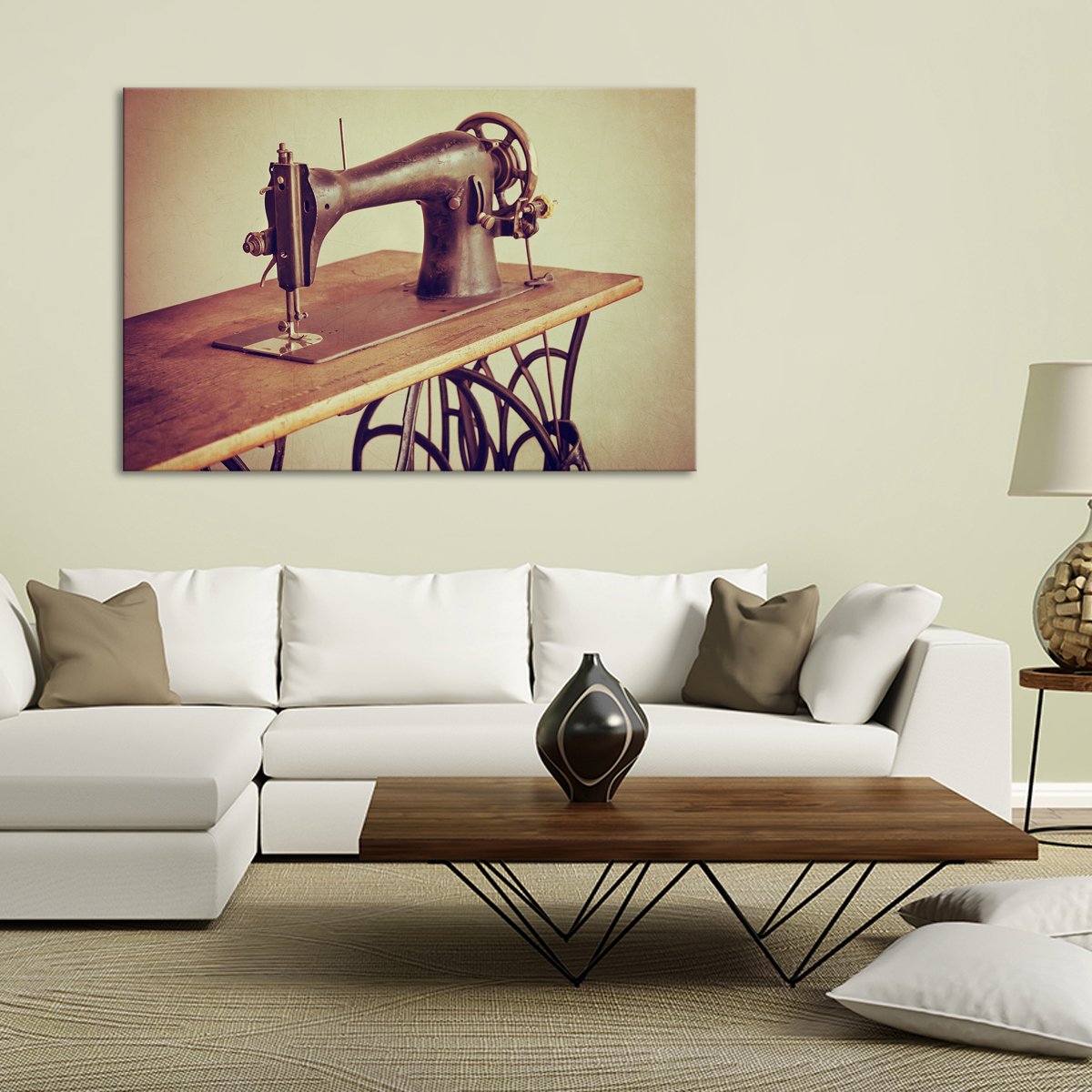 Vintage Sewing Machine Multi Panel Canvas Wall Art
