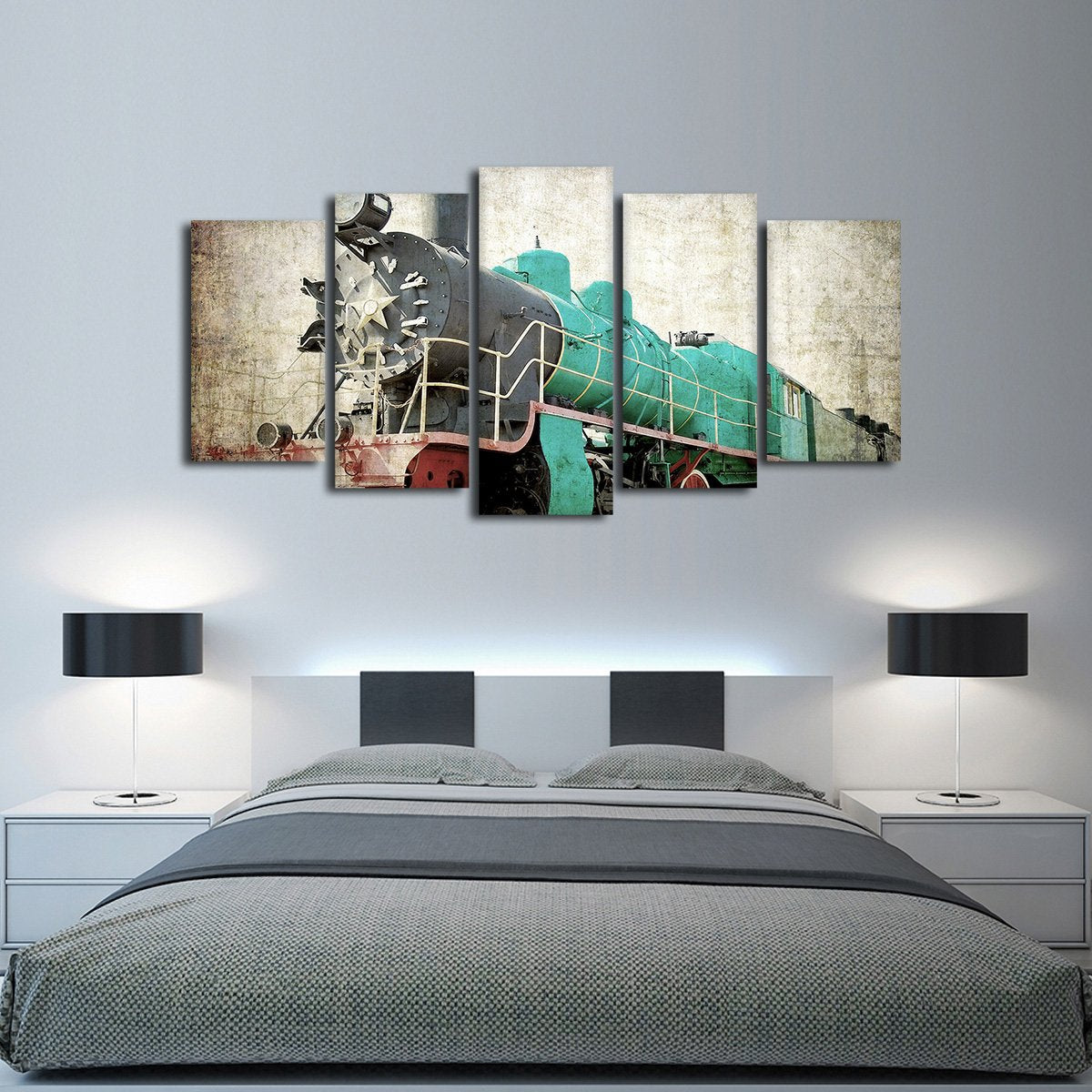 Vintage Train Multi Panel Canvas Wall Art