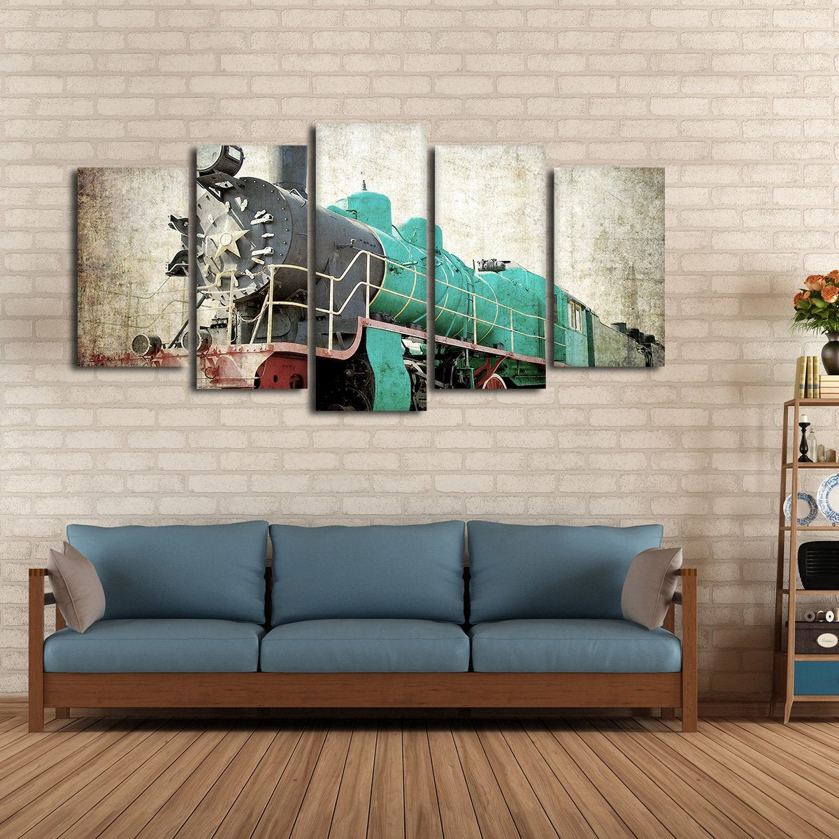 Vintage Train Multi Panel Canvas Wall Art
