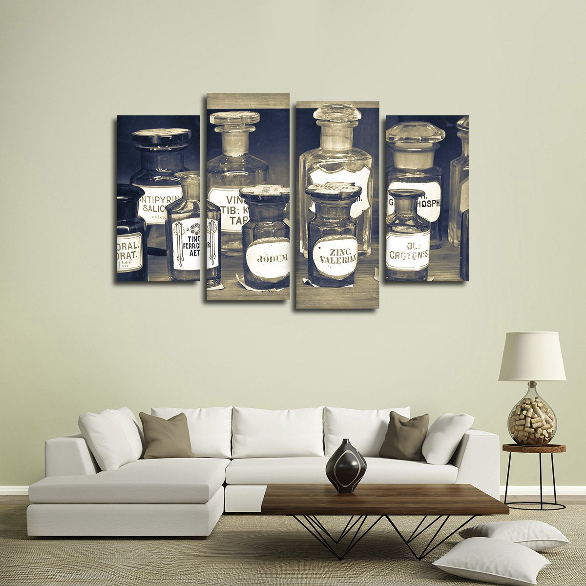 Vintage Pharmacy Multi Panel Canvas Wall Art