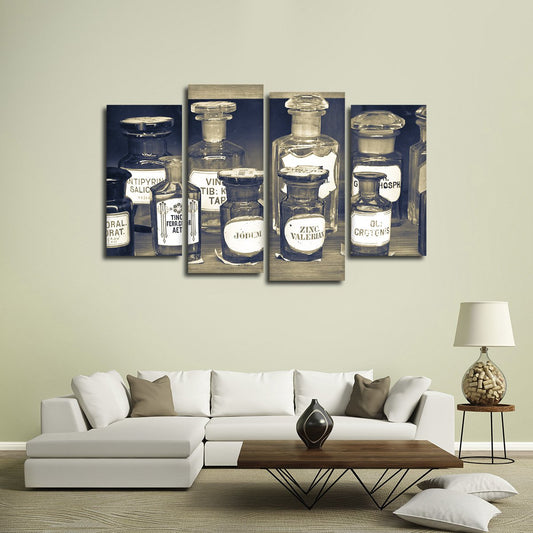 Vintage Pharmacy Multi Panel Canvas Wall Art