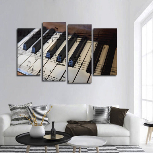 Vintage Piano Keys Multi Panel Canvas Wall Art