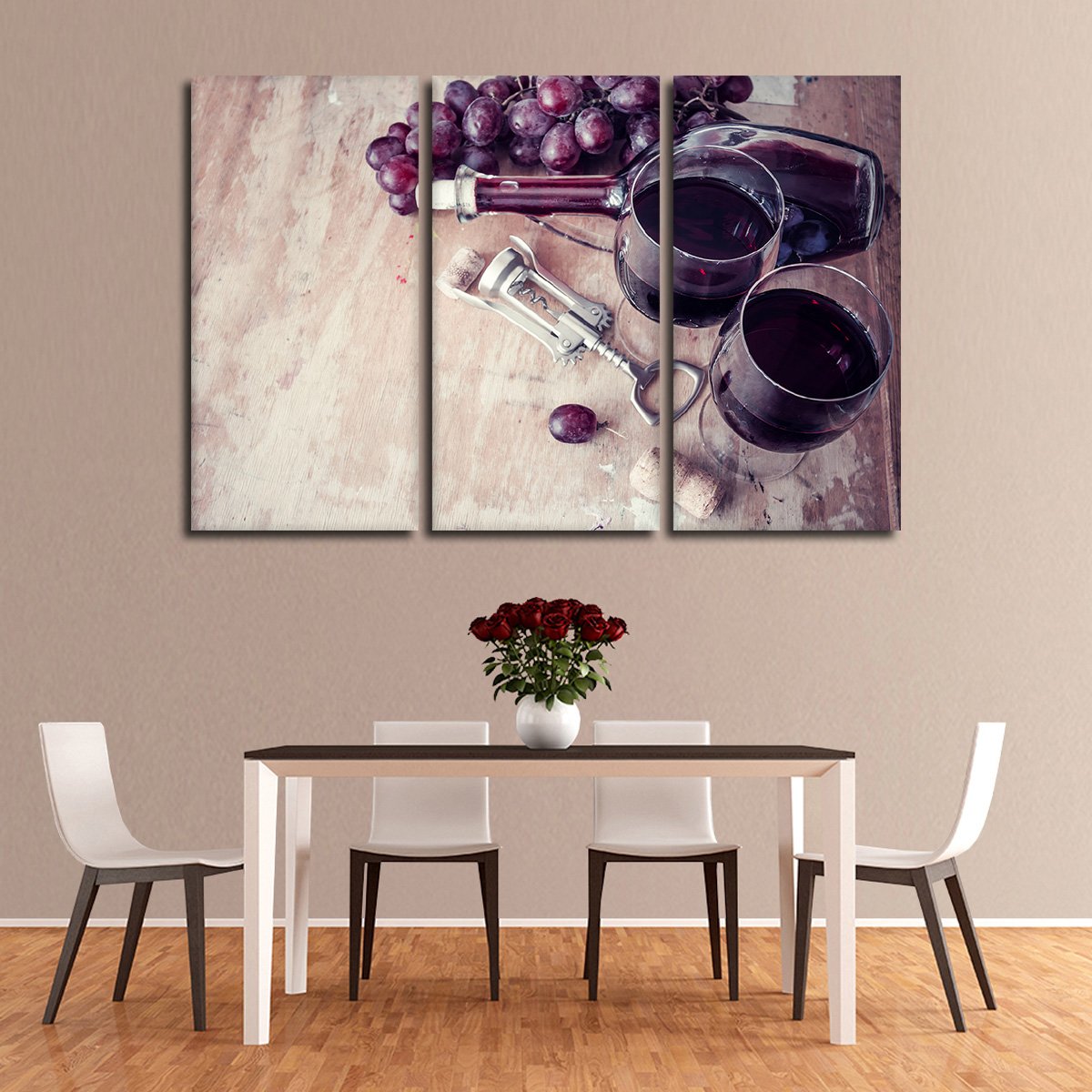 Vintage Wine Multi Panel Canvas Wall Art