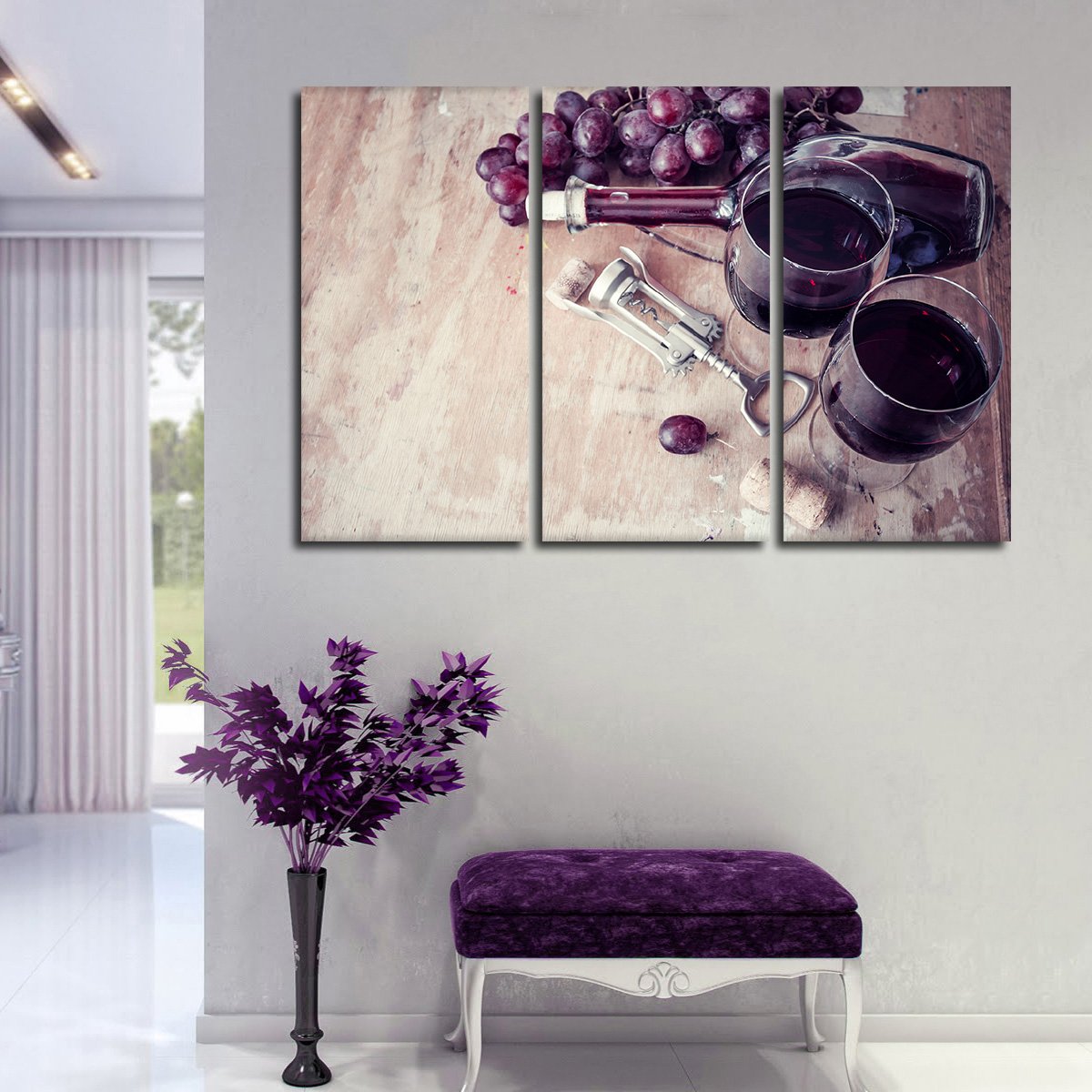 Vintage Wine Multi Panel Canvas Wall Art