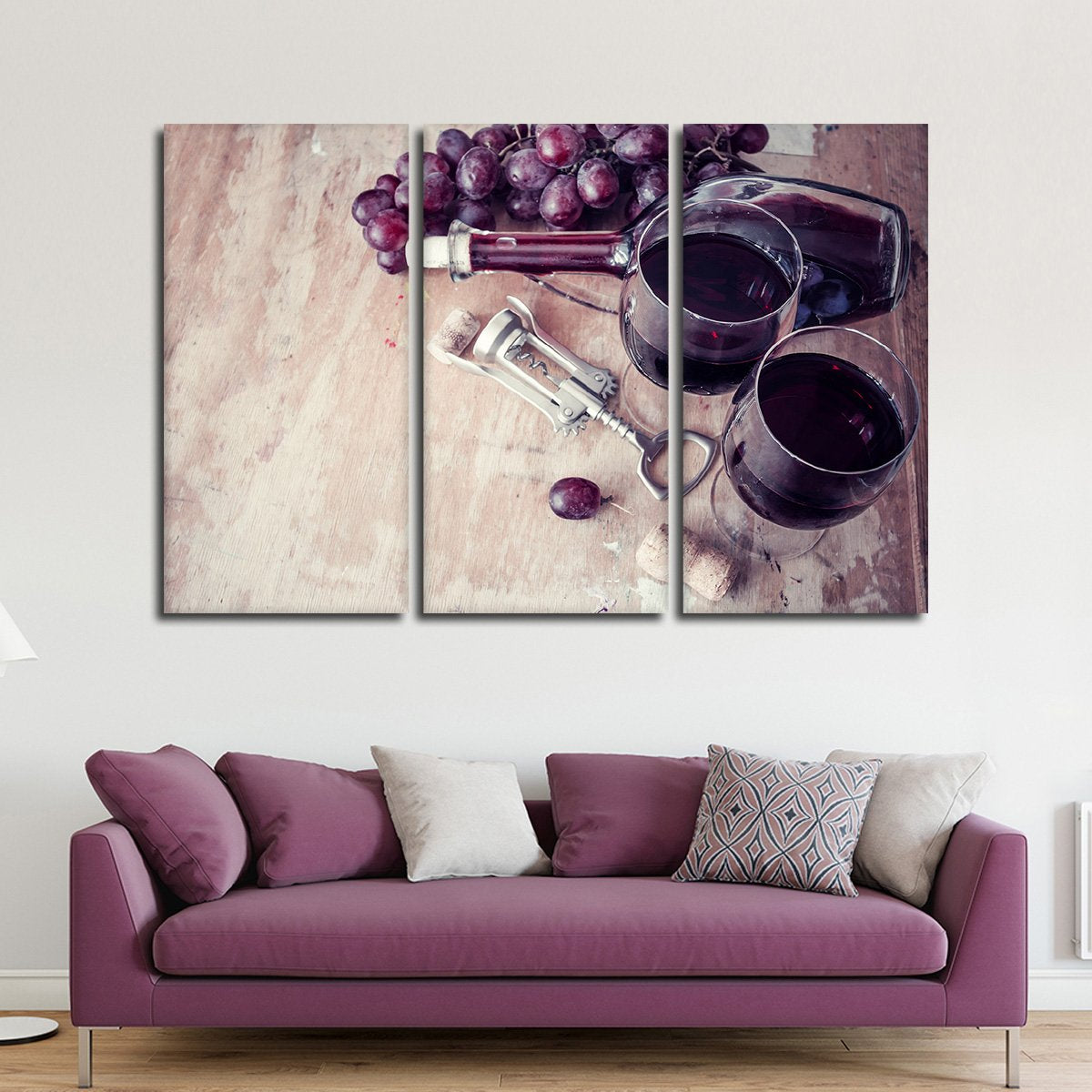 Vintage Wine Multi Panel Canvas Wall Art