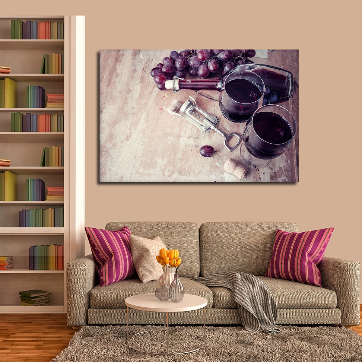 Vintage Wine Multi Panel Canvas Wall Art