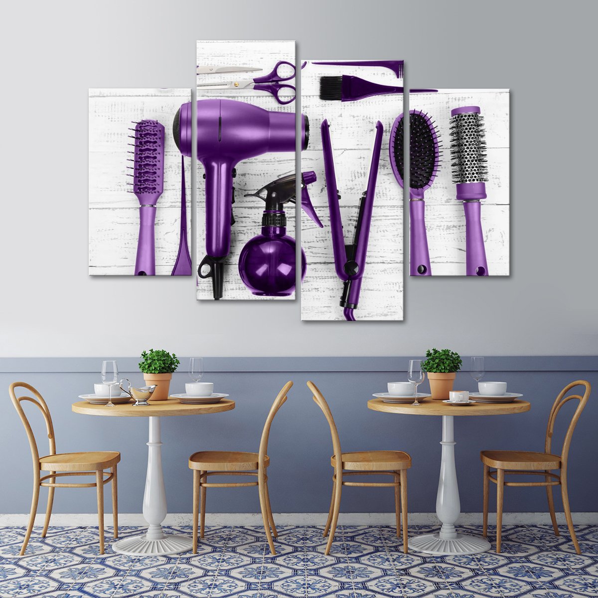 Violet Cut Multi Panel Canvas Wall Art