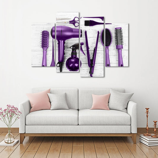 Violet Cut Multi Panel Canvas Wall Art