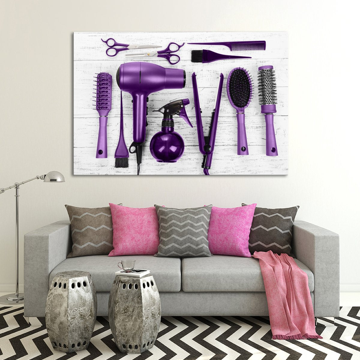 Violet Cut Multi Panel Canvas Wall Art