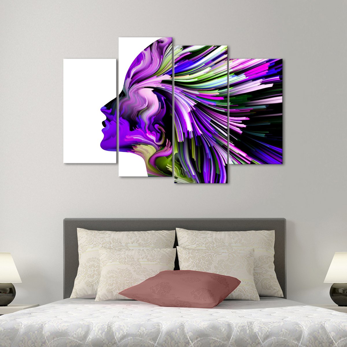Violet Profile Colors Multi Panel Canvas Wall Art