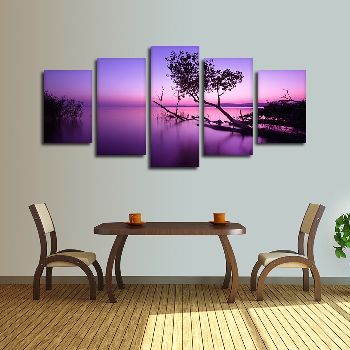 Violet Serenity Multi Panel Canvas Wall Art