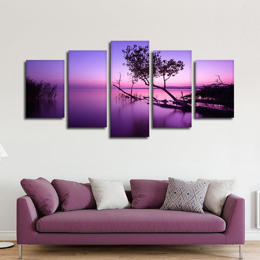Violet Serenity Multi Panel Canvas Wall Art