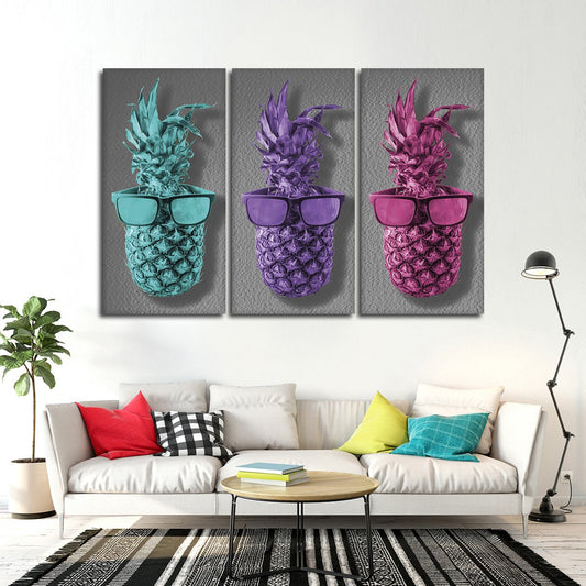 Vivacious Pineapples Multi Panel Canvas Wall Art