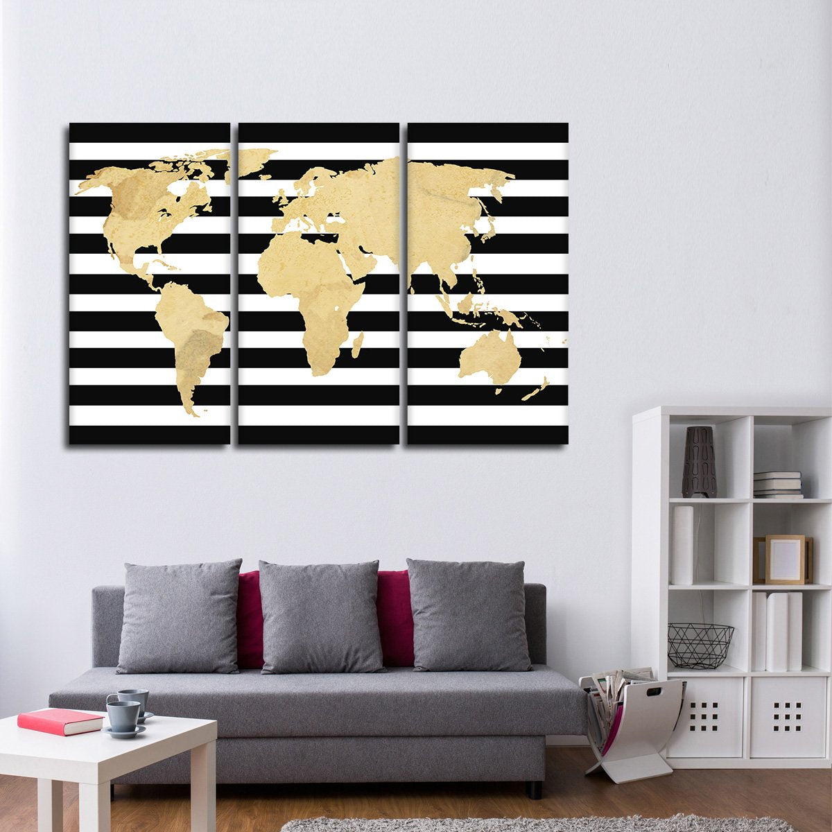 Wanderlust World Map Multi Panel Canvas Wall Art