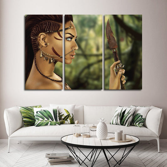 Warrior Woman Multi Panel Canvas Wall Art