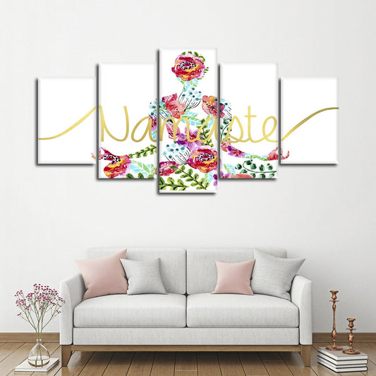 Watercolor Namaste Multi Panel Canvas Wall Art
