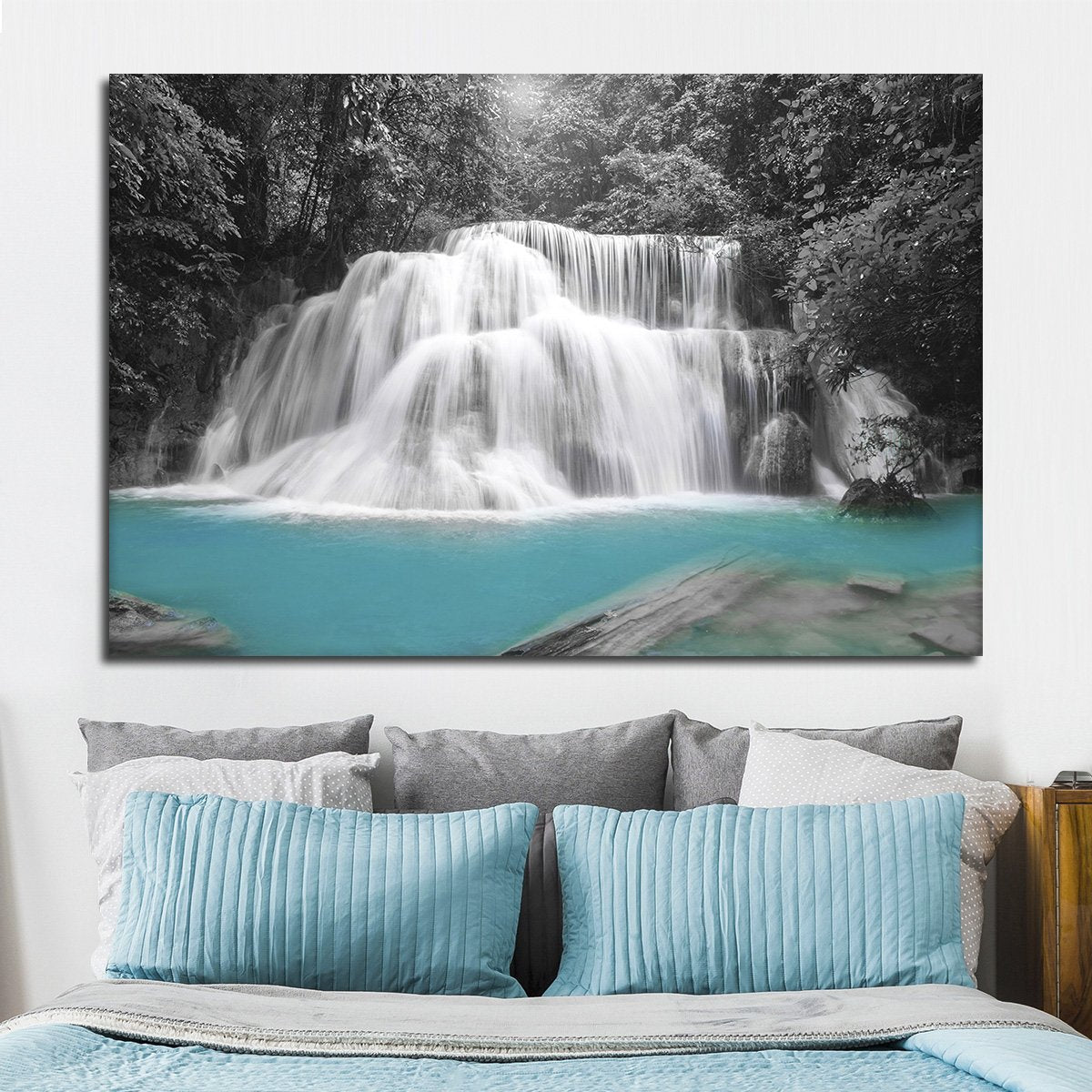 Waterfall In Thailand Pop Multi Panel Canvas Wall Art