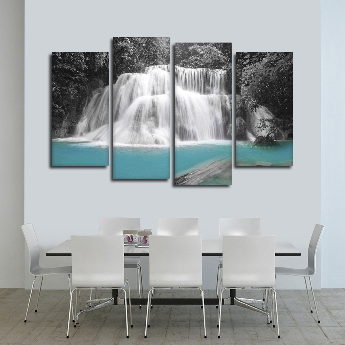 Waterfall In Thailand Pop Multi Panel Canvas Wall Art