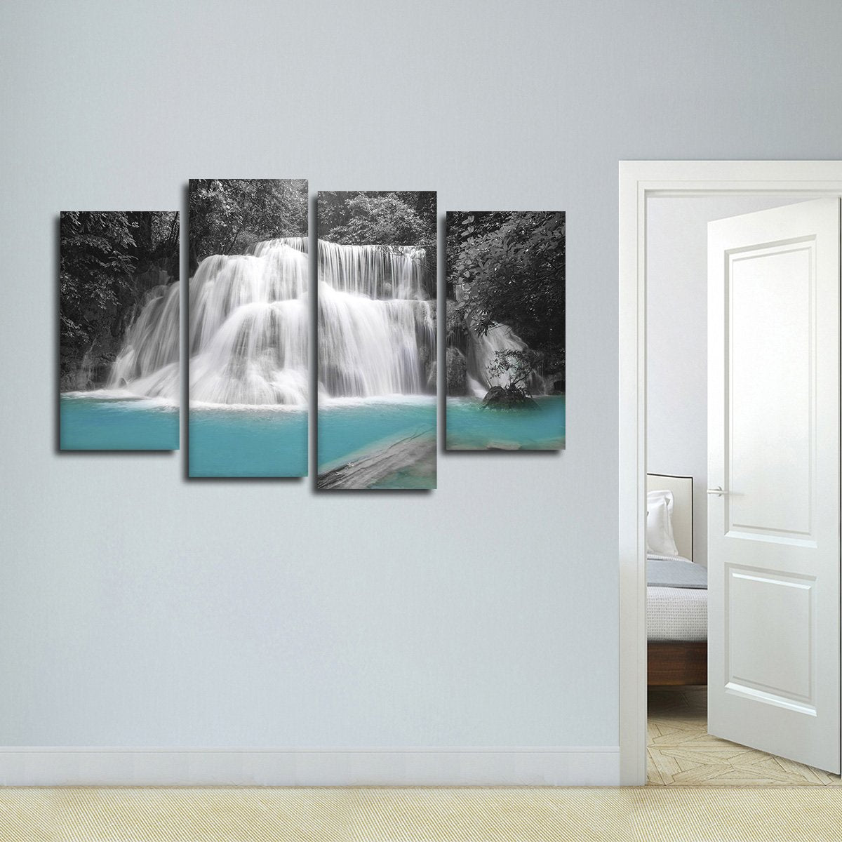 Waterfall In Thailand Pop Multi Panel Canvas Wall Art