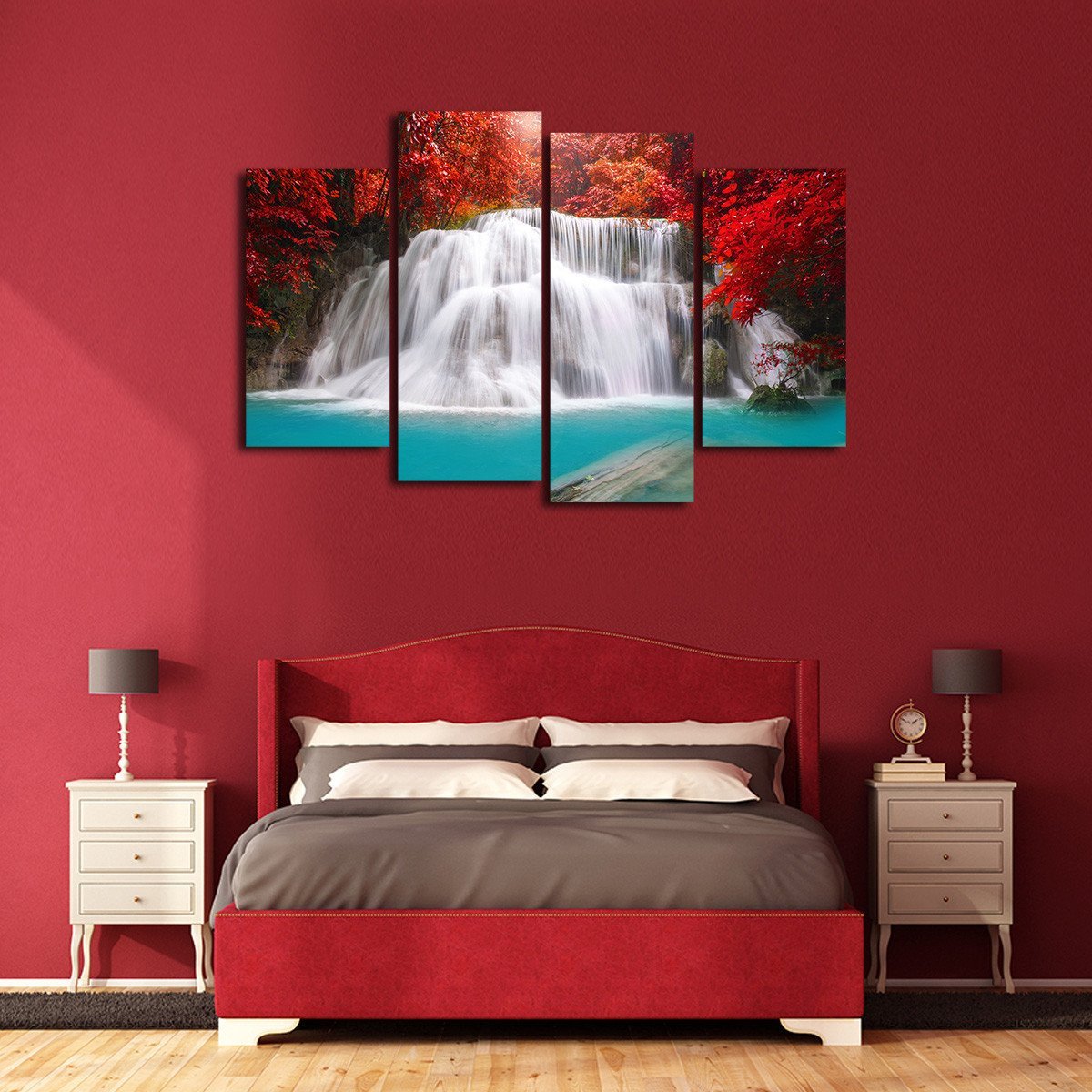 Waterfall in Thailand Multi Panel Canvas Wall Art