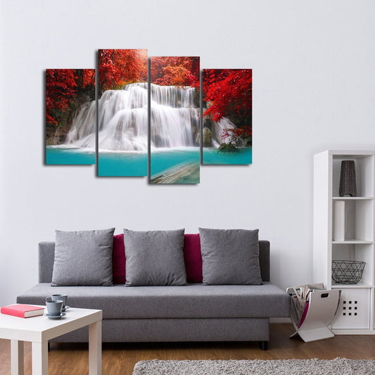 Waterfall in Thailand Multi Panel Canvas Wall Art