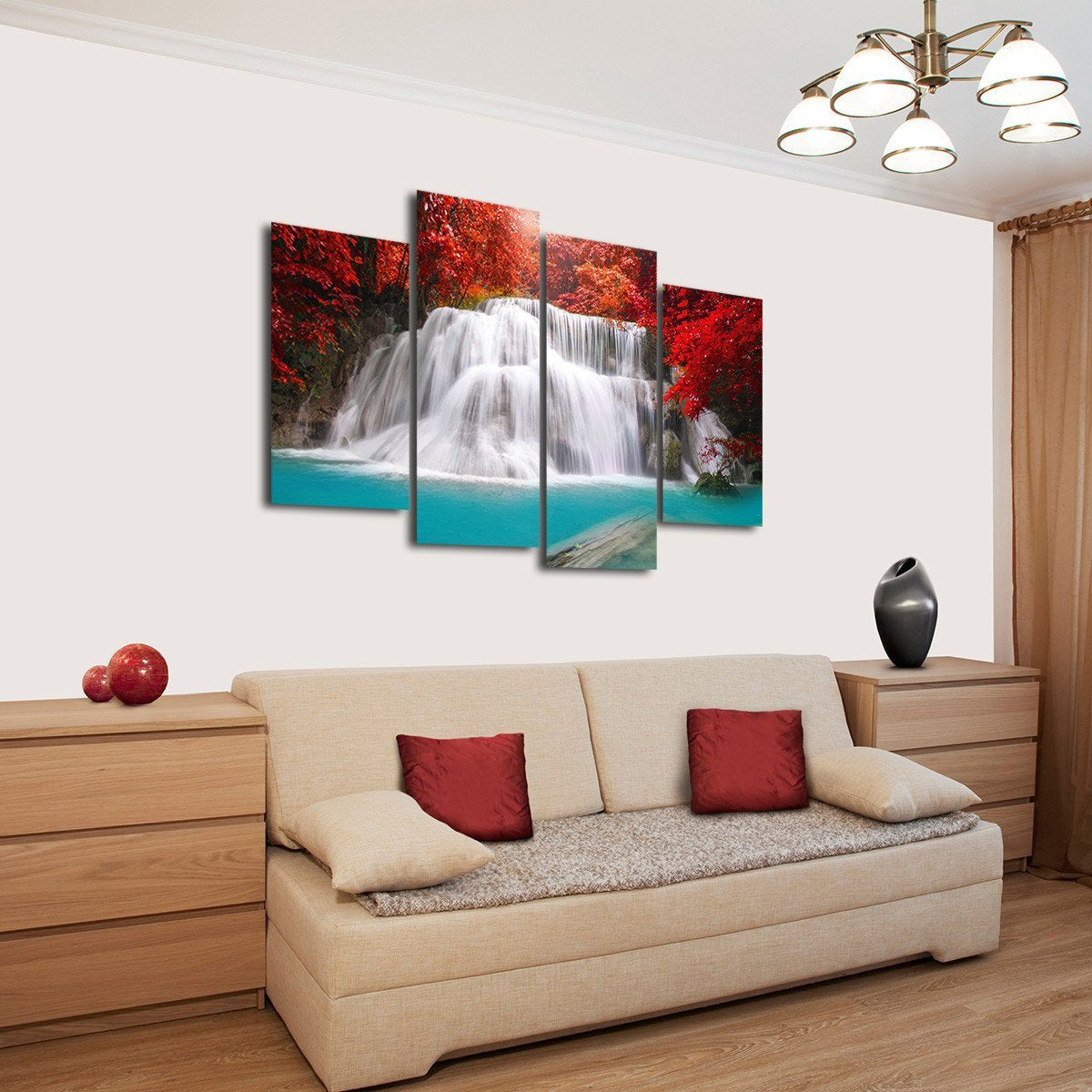 Waterfall in Thailand Multi Panel Canvas Wall Art
