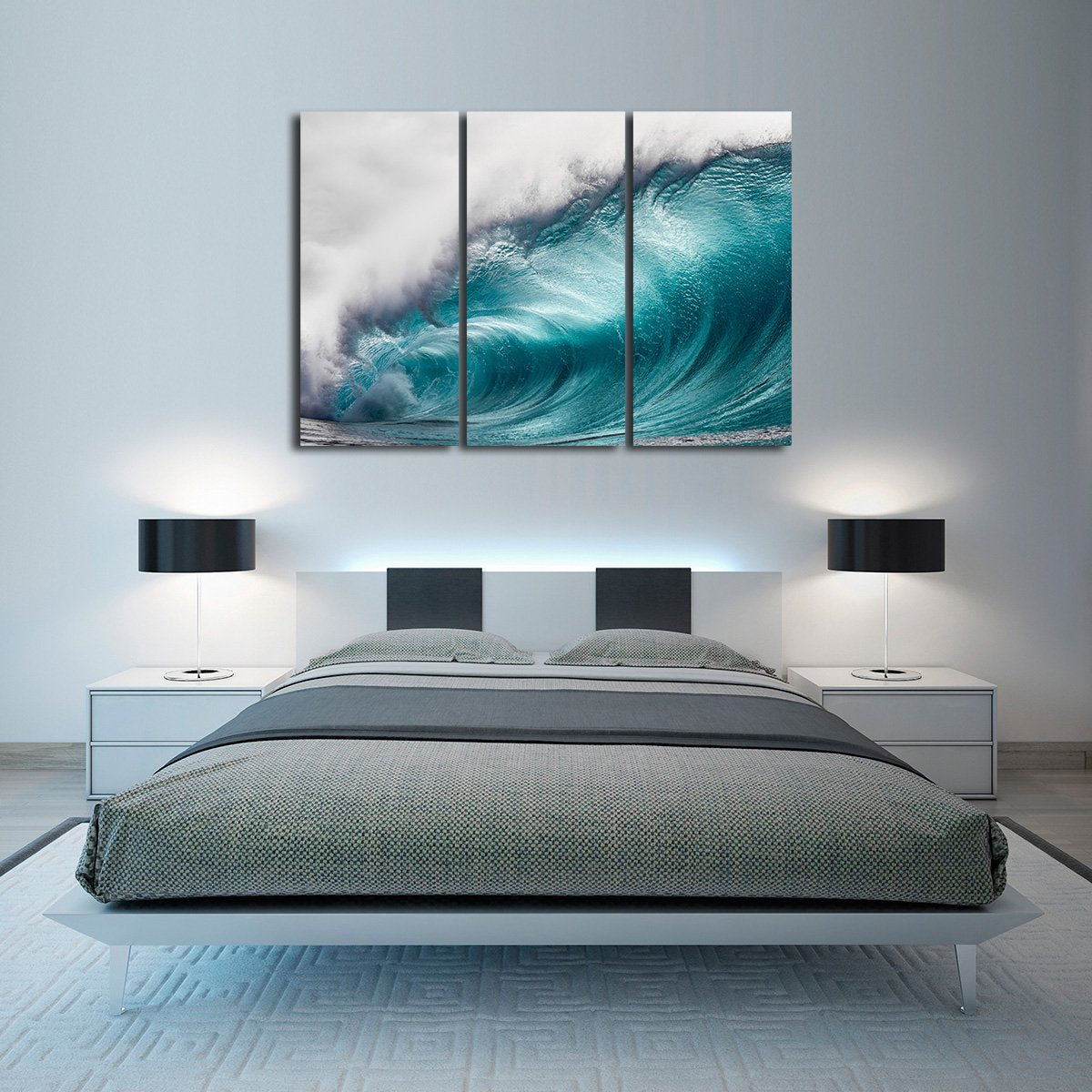 Wave At Waimea Bay Multi Panel Canvas Wall Art