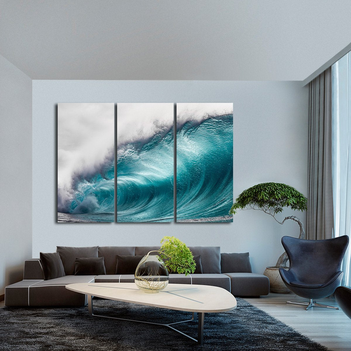 Wave At Waimea Bay Multi Panel Canvas Wall Art
