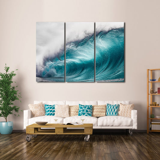 Wave At Waimea Bay Multi Panel Canvas Wall Art