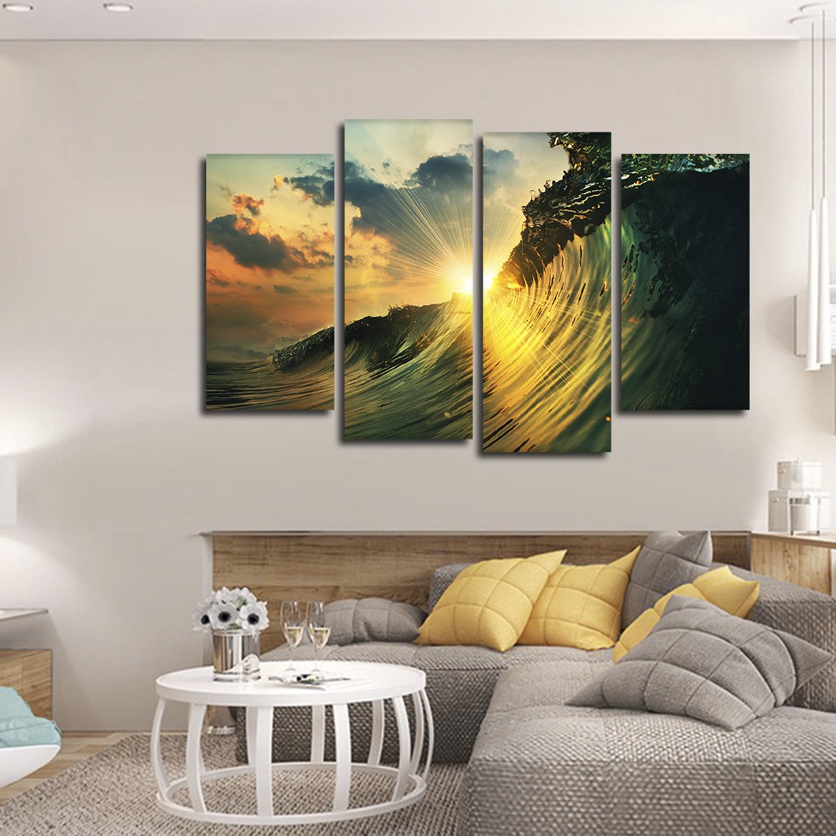 Wave Of Light Multi Panel Canvas Wall Art