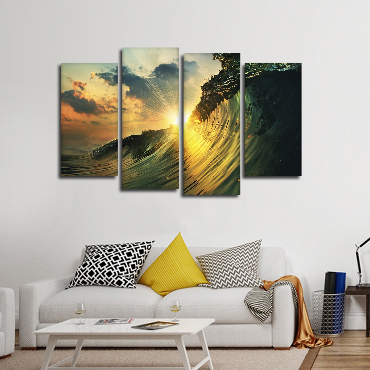 Wave Of Light Multi Panel Canvas Wall Art