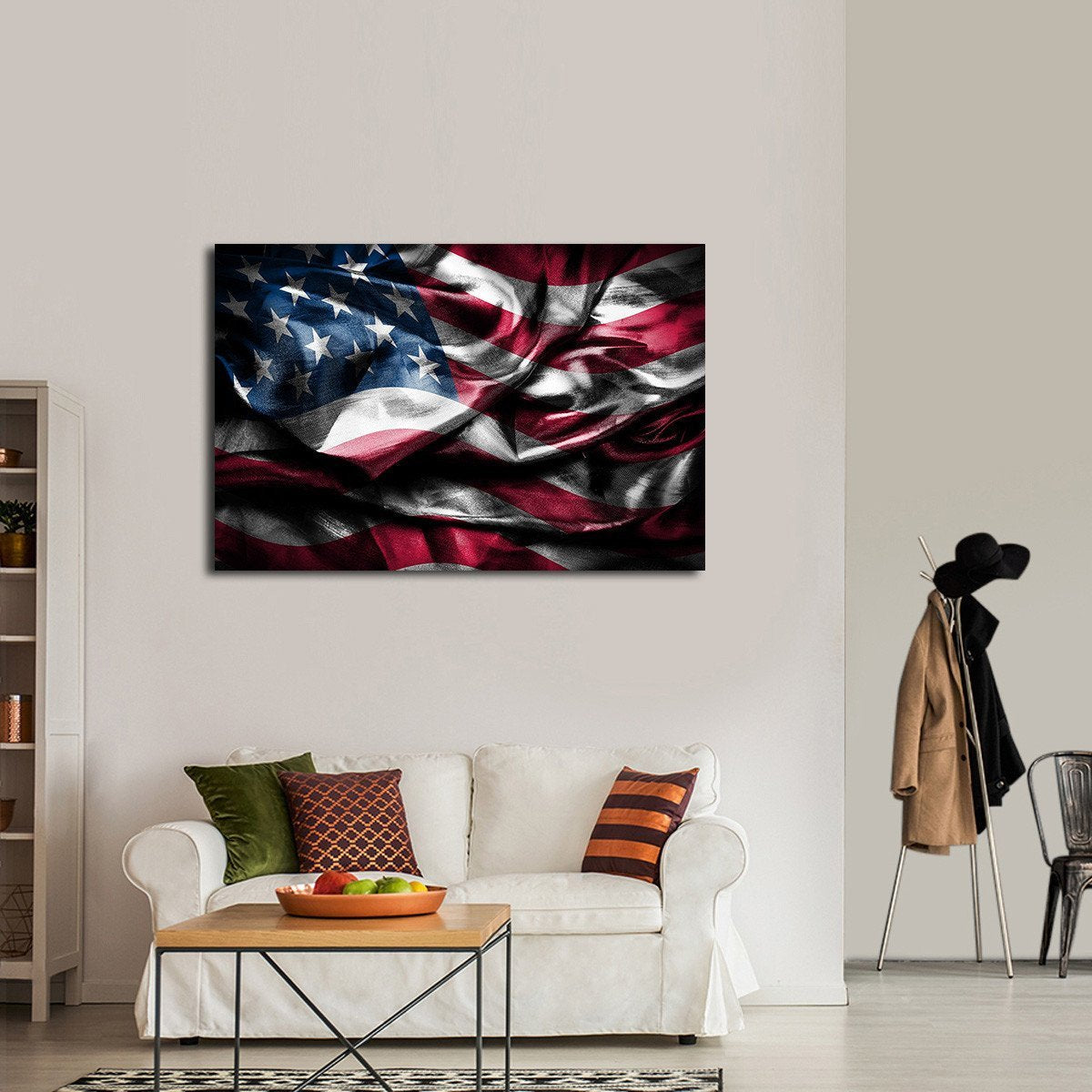 Waving America Flag Multi Panel Canvas Wall Art